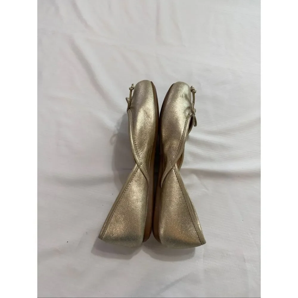 Ugg Metallic Gold Sherpa Lined Ballet Flats Size 7